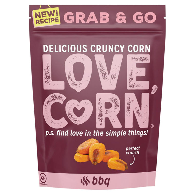 Love Corn Roasted Snack Smoked BBQ 45g, imported from the UK