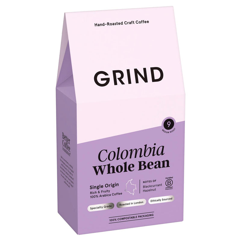 Grind Colombia whole bean coffee 200g, UK version
