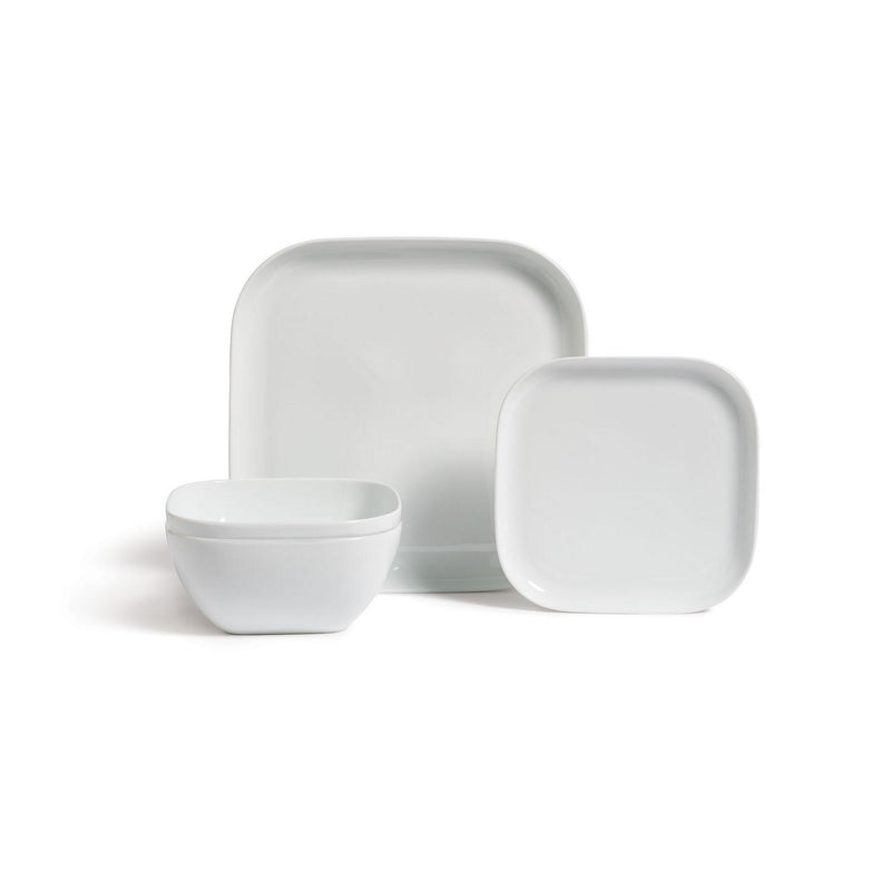 Habitat Riko Square White Dinner Set 12pc, UK version
