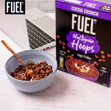 FUEL10K Chocolate Multigrain Hoops Cereal 350g - British product