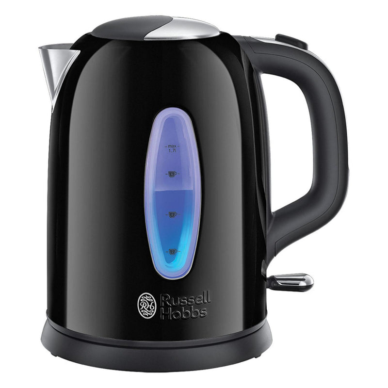 Russell Hobbs black electric kettle 1.7L, imported from the UK