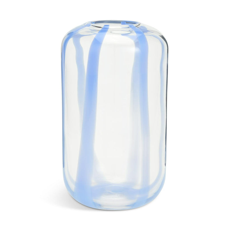 Habitat Art Glass Stripe Vase - Blue