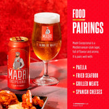Madri Excepcional lager pack 15 x 440ml, imported from the UK