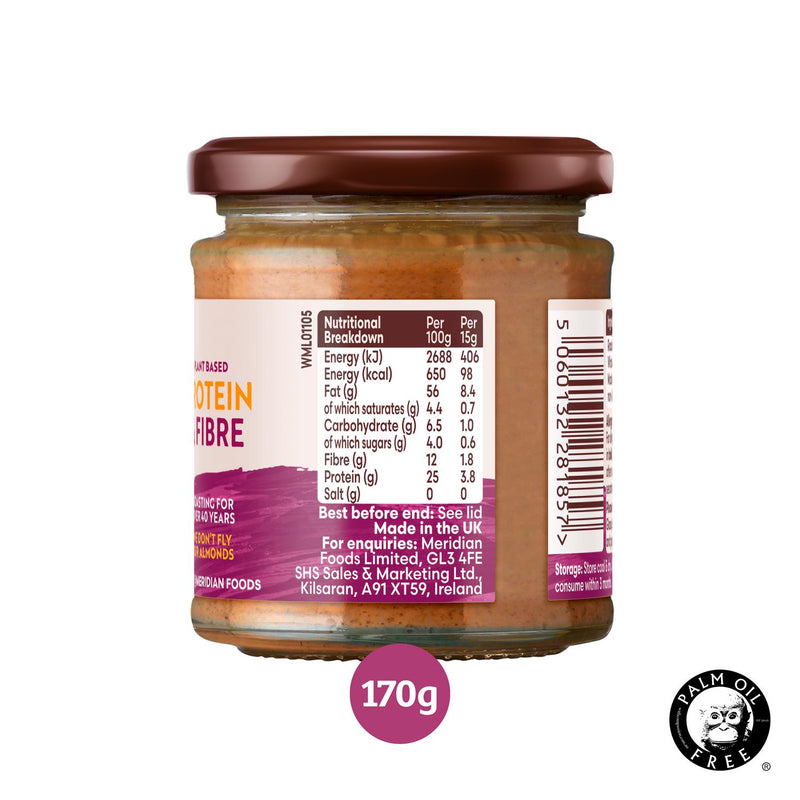 Meridian Crunchy Almond Butter 170g, imported from the UK