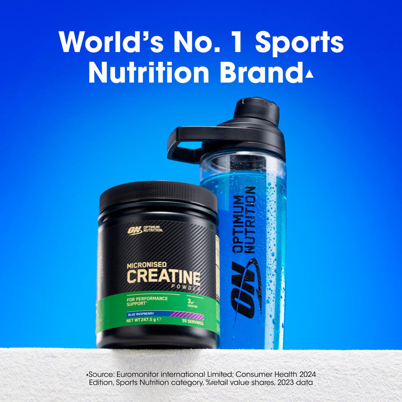 Optimum Nutrition Micronised Creatine Powder Blue Raspberry 247.5g - British product