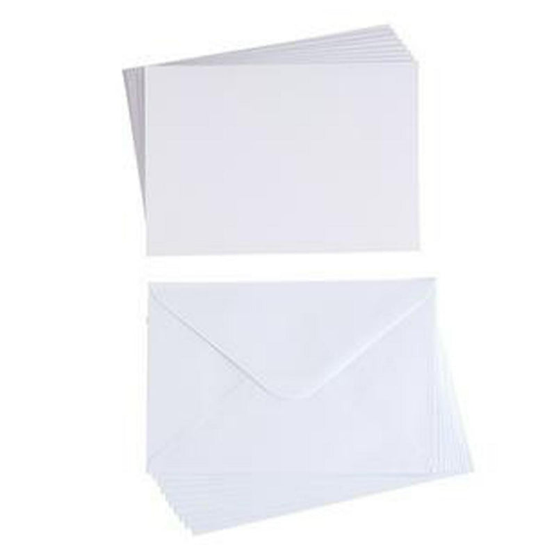 Get Creative Pack of 10 A6 Blank White Cards & Envelopes