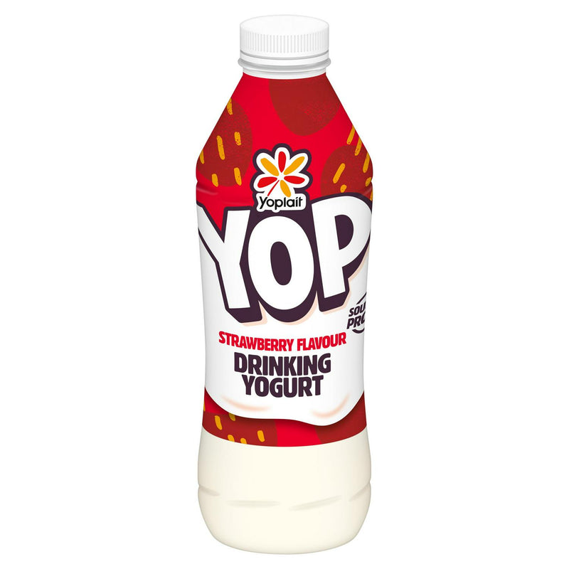 Yop strawberry flavour drinking yoghurt bottle 825g (British brand)