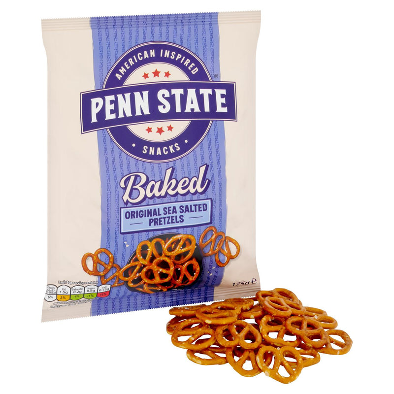 Penn State pretzel knots sea salted 175g, imported from the UK