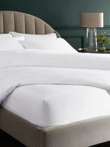White 300 Thread Count Luxe Cotton Deep Fitted Bed Sheet