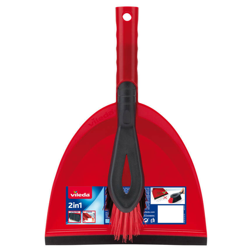 Vileda 2 In 1 Dustpan & Brush Set General Household ASDA