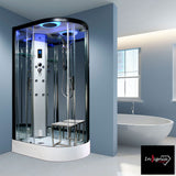 Insignia Diamond 1100mm Offset Quadrant Steam Shower Cabin in 2 Colours