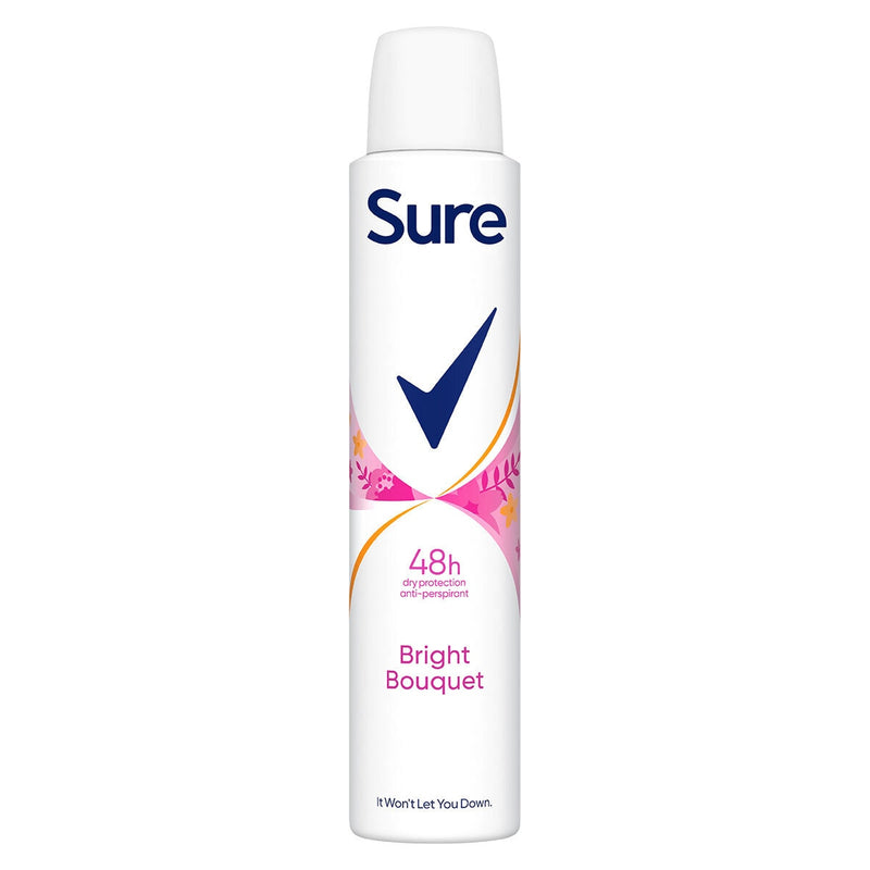 Sure Bright Bouquet anti-perspirant deodorant spray 6 x 200ml (British brand)