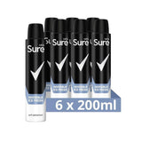 Sure Men Invisible Ice Fresh Anti-Perspirant Spray 6 x 200ml (British brand)