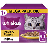 Whiskas Poultry Feast in Jelly Wet Cat Food Pouches 40 x 85g