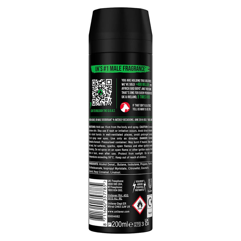 Lynx Africa bodyspray 6 x 200ml, UK version