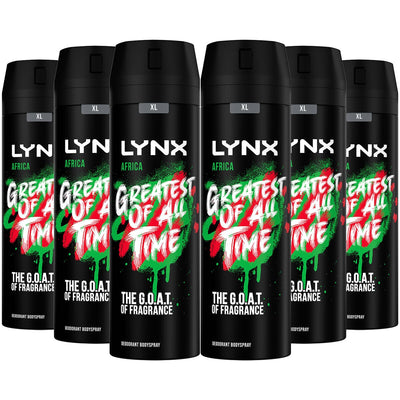 Lynx Africa Bodyspray Men's Body Spray 6 x 200ml