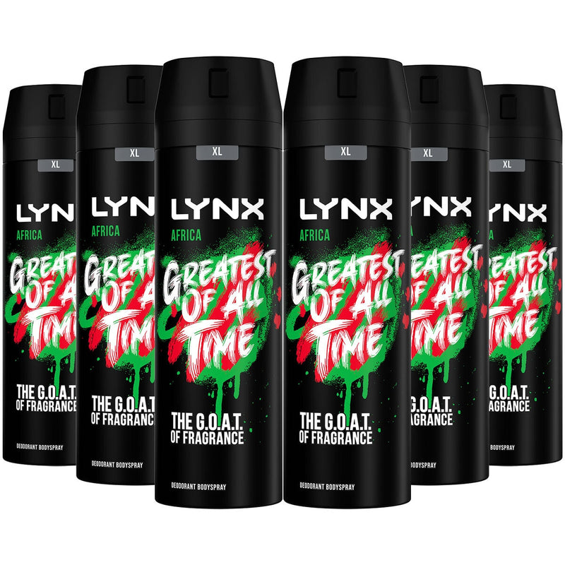 Lynx Africa bodyspray 6 x 200ml, UK version