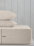 Stone Cotton Rich Deep Fitted Bed Sheet