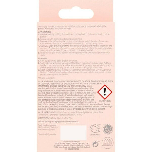 Superdrug Studio London False Nails Red Pink Cream Tips GOODS Superdrug