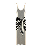 Plunge Neck Swimsuit with All-Over Print in Nylon and Elastane