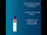 Vaseline Active Fresh antiperspirant aerosol spray 250ml (British brand)