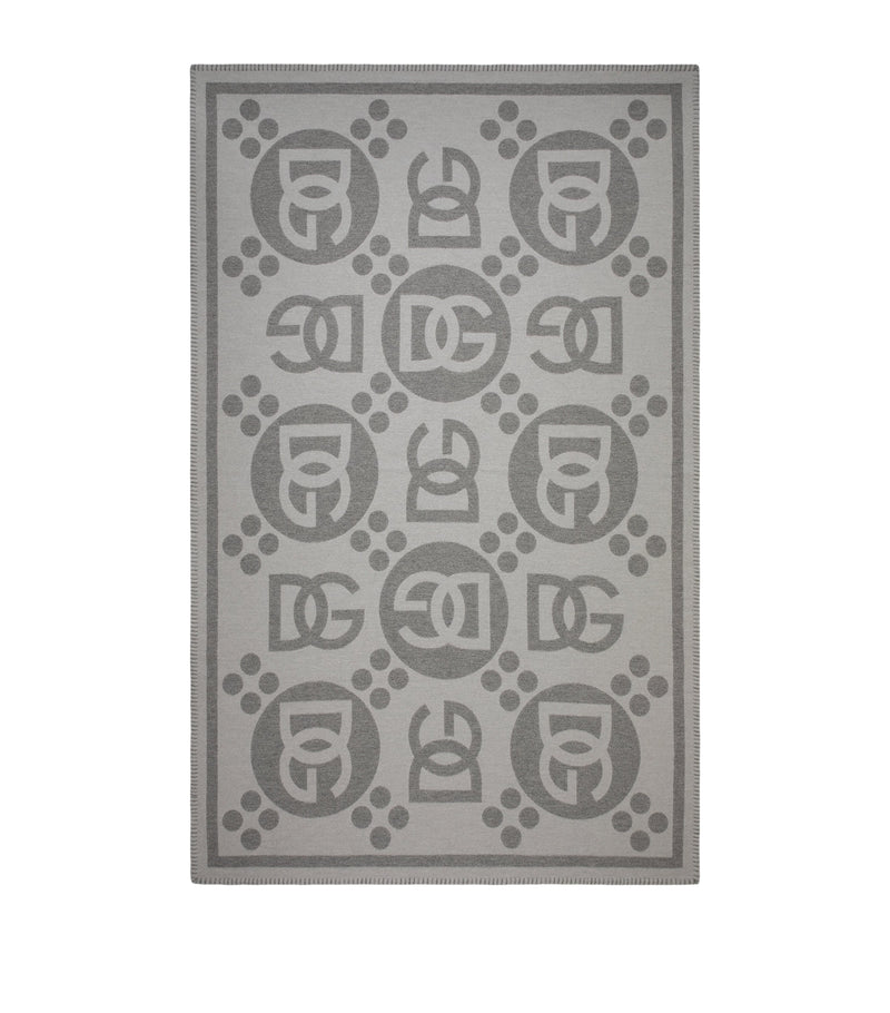 Dolce&Gabbana Casa Wool Logo Jacquard Throw (140cm x 180cm)