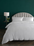 White duvet cover and pillowcase set in 300 thread count cotton sateen (British brand)