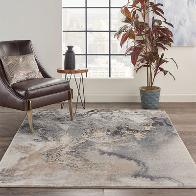 Grey Skies Design Polyester Area Rug Available in Three Sizes