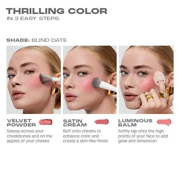 Morphe Cheek Thrills face trio Blind Date, imported from the UK