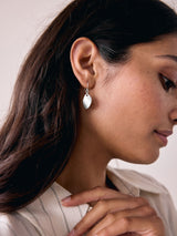 Silver Tone Petal Drop Fashion Earrings