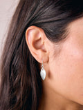 Silver tone petal drop earrings (British brand)