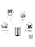 Brabantia Matt Steel Fingerprint Proof NewIcon pedal bin 5L - British product