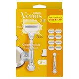 Gillette Venus Comfortglide with Olay Platinum Metal Handle & 8 Blades Razor