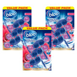 Bloo Colour Active Toilet Rim Blocks Fresh Flower 3 x 3 Pack