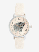 Neutral Hamish The Highland Cow Watch with 3cm Diameter
