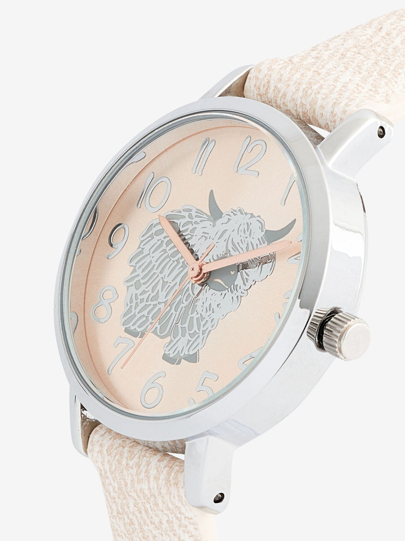 Hamish Highland Cow watch with 3cm diameter, imported from the UK