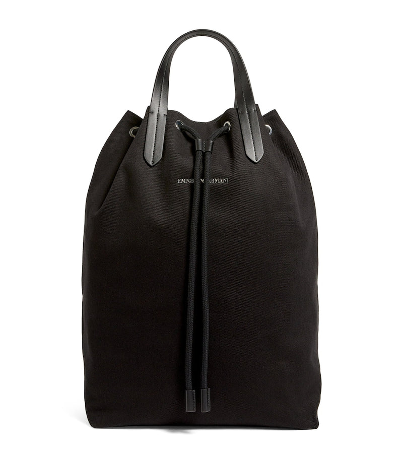 Scratch-Resistant Grained Leather Backpack with Buckle Fastening