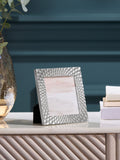 Silver geometric photo frame (British brand)