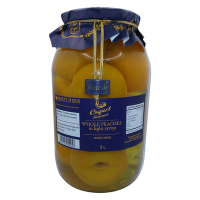 Coquet Gourmet Whole Peaches in Syrup 3L Canned Fruit