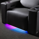 Valencia black leather home theatre seating set of 4 (British brand)