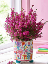 Lucy Tiffney Multi Floral Footed Plant Pot Ceramic 14cm