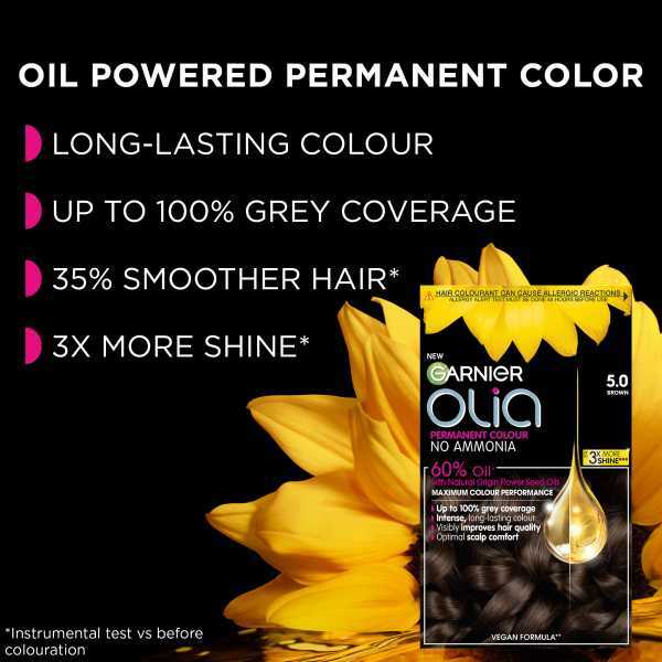 Garnier Olia Black Amber hair dye - British product