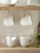 Malvern White Stacking Stoneware Mugs Set of 6
