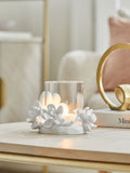 White Floral Tealight Candle Holder