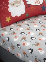 Bedlam Red Christmas Ho Ho Ho Easycare Fitted Bed Sheet 25cm