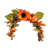 Livingandhome Halloween Artificial Pumpkins Swag Wreath 35cm