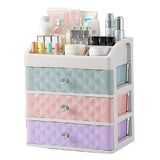 Livingandhome Multi-colour Makeup Organizer 3 Drawer White Storage Box