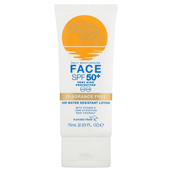 Bondi Sands facial sunscreen SPF 50+, imported from the UK