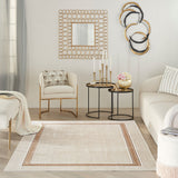 Nourison Glitz Cream Border Area Rug