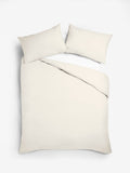 Stone Cotton Rich Plain Duvet Cover and Pillowcase Set (British brand)